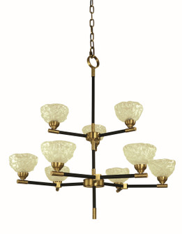 Stonebridge Nine Light Chandelier in Antique Brass/Matte Black (8|5699 AB/MBLACK)