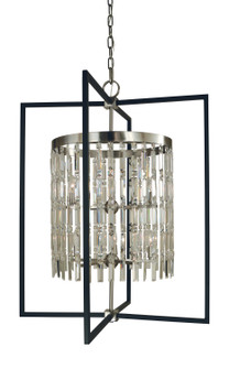 Hannah Ten Light Foyer Chandelier in Brushed Nickel/Matte Black (8|5338 BN/MBLACK)