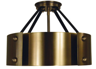 Lasalle Six Light Flush /Semi Flush Mount in Antique Brass with Matte Black Accents (8|5290 AB/MBLACK)