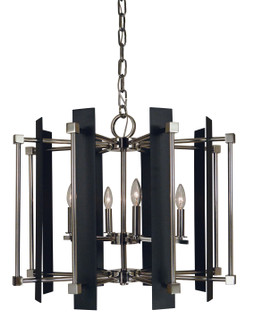 Louvre Six Light Chandelier in Antique Brass with Matte Black Accents (8|4807 AB/MBLACK)