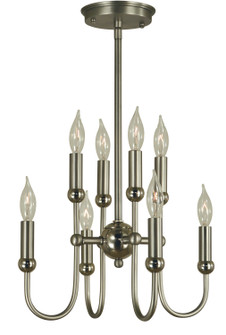 Nicole Eight Light Chandelier in Satin Pewter with Polished Nickel (8|4794 SP/PN)