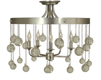 Falling Stars Five Light Flush / Semi-Flush Mount in Satin Pewter with Polished Nickel (8|4768 SP/PN)