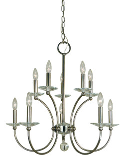 Pirouette Ten Light Chandelier in Polished Nickel (8|3109 PN)