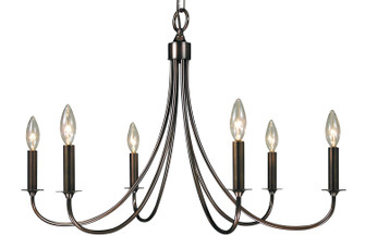 Maisonette Six Light Chandelier in Satin Pewter (8|1006 SP)