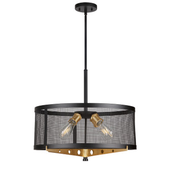 Takoma Four Light Pendant in Black and Soft Gold (112|7119-04-62)