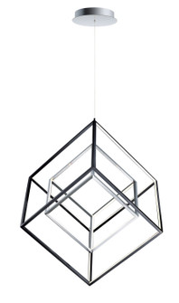 4 Square LED Pendant in Black / Polished Chrome (86|E30586-BKPC)