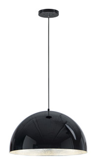 Hemisphere LED Pendant in Gloss Black / Aluminum (86|E24904-GBAL)