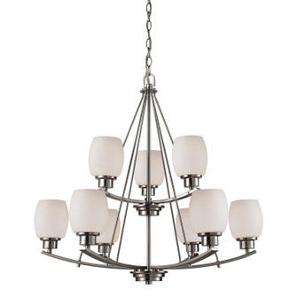 Casual Mission Nine Light Chandelier in Brushed Nickel (45|CN170922)