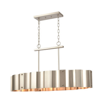 Clausten Four Light Linear Chandelier in Matte Nickel (45|89058/4)