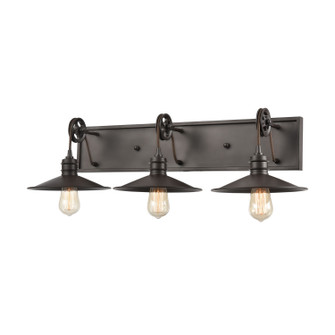 Spindle Wheel Three Light Vanity in Oil Rubbed Bronze (45|69086/3)