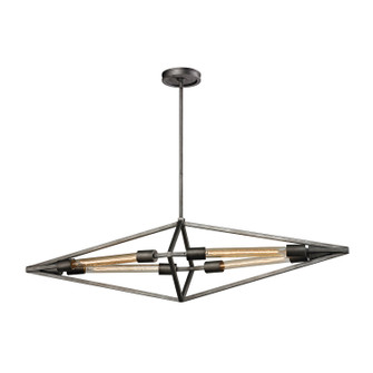 Laboratory Four Light Chandelier in Weathered Zinc (45|66893/4)