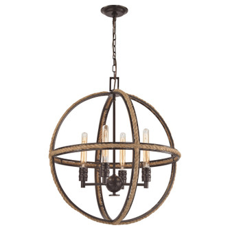 Natural Rope Four Light Chandelier in Oil Rubbed Bronze (45|63065-4)