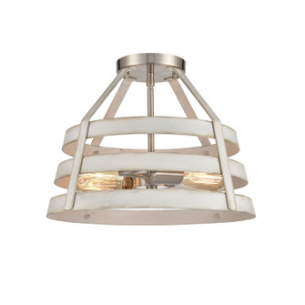 Brigantine Two Light Semi Flush Mount in Satin Nickel (45|33556/2)