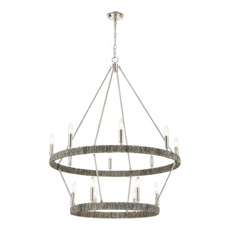 Abaca 14 Light Chandelier in Polished Nickel (45|32518/8+6)