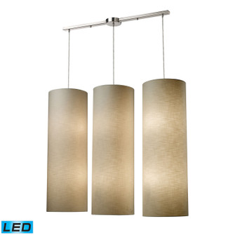 Fabric Cylinders LED Mini Pendant in Satin Nickel (45|20160/12L-LED)