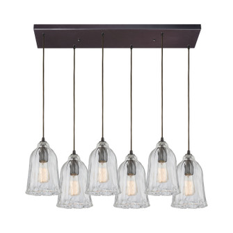 Hand Formed Glass Six Light Pendant in Oil Rubbed Bronze (45|10671/6RC)