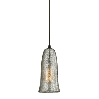 Hammered Glass One Light Mini Pendant in Oil Rubbed Bronze (45|10431/1HME)