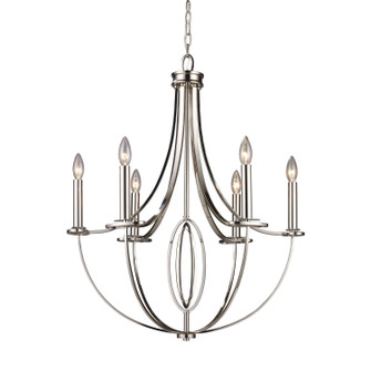 Dione Six Light Chandelier in Polished Nickel (45|10121/6)