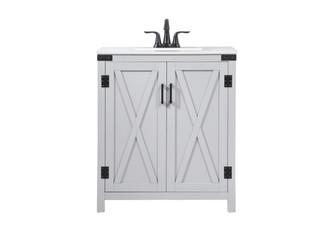 Grant Single Bathroom Vanity in Grey (173|VF90230GR)