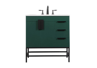 Eugene Single Bathroom Vanity in Green (173|VF48832MGN)