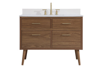 Boise Bathroom Vanity Set in Walnut Brown (173|VF41042WB-BS)