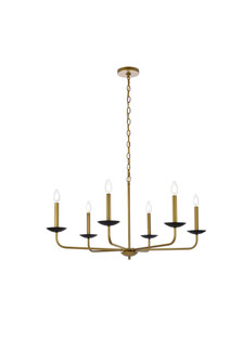 Cohen Six Light Pendant in Black And Brass (173|LD812D36BRK)