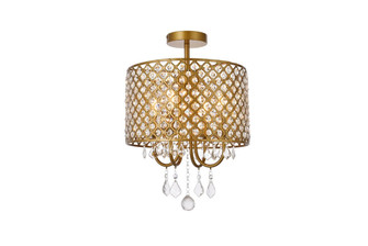 Elise Four Light Flush Mount in brass (173|LD710F14BR)