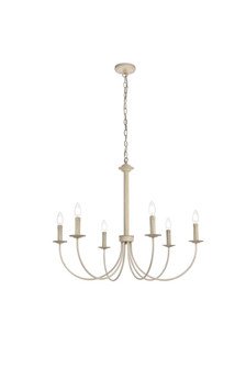 Brielle Six Light Pendant in Weathered Dove (173|LD7041D32WD)