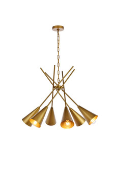 Casen Six Light Pendant in brass (173|LD651D32BR)