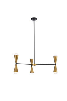 Cade Six Light Pendant in black (173|LD650D34BRK)