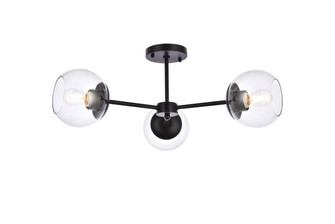 Briggs Three Light Flush Mount in black (173|LD648F26BK)