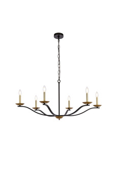 Trey Six Light Pendant in black (173|LD641D42BRK)