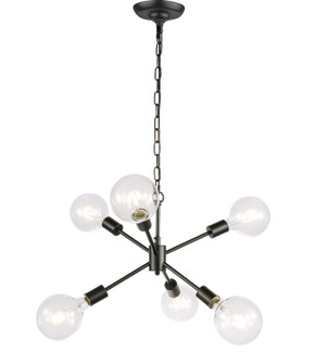 Nolan Six Light Pendant in Black (173|LD5033D16BK)