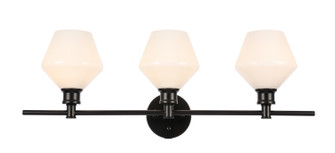 Gene Three Light Wall Sconce in Black And Frosted White Glass (173|LD2317BK)