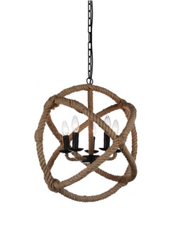 Padma Five Light Chandelier in Black (401|9706P21-5-101)