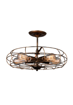 Pamela Five Light Flush Mount in Antique Copper (401|9606C19-5-128)