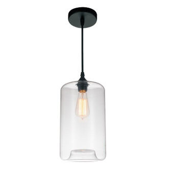 Glass One Light Mini Pendant in Black (401|5553P7-Clear)