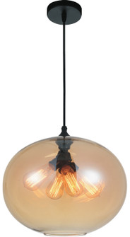 Glass Four Light Pendant in Black (401|5553P16 -Amber)