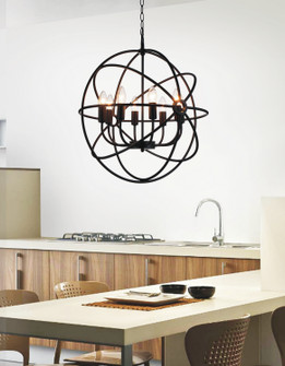 Arza Eight Light Chandelier in Brown (401|5464P22DB-8)