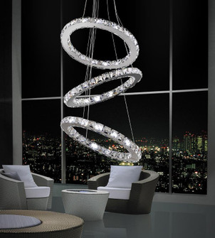 Ring LED Chandelier in Stainless Steel (401|5080P16ST-3R)
