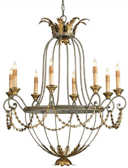 Elegance Eight Light Chandelier in Etruscan/Gold Leaf (142|9948)