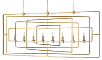 Metro Eight Light Chandelier in Contemporary Gold Leaf (142|9542)