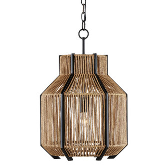 Mali One Light Pendant in Satin Black/Natural (142|9000-0922)