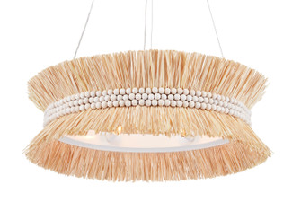 Jamie Beckwith Six Light Chandelier in Sugar White/Natural Raffia (142|9000-0875)