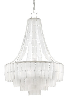 Vintner Seven Light Chandelier in Contemporary Silver Leaf/Opaque White (142|9000-0159)