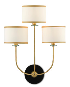 Croydon Brass Wall Sconce Three Light Wall Sconce in Brass/Satin Black/White (142|5000-0192)