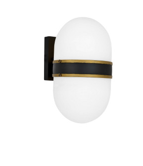 Capsule One Light Outdoor Wall Sconce in Matte Black + Textured Gold (60|CAP-8501-MK-TG)
