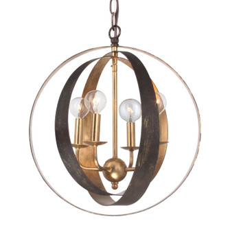 Luna Four Light Mini Chandelier in English Bronze / Antique Gold (60|584-EB-GA)