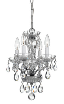 Traditional Crystal Four Light Mini Chandelier in Polished Chrome (60|5534-CH-CL-I)