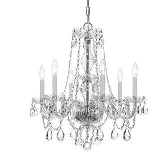 Traditional Crystal Six Light Chandelier in Polished Chrome (60|5086-CH-CL-S)
